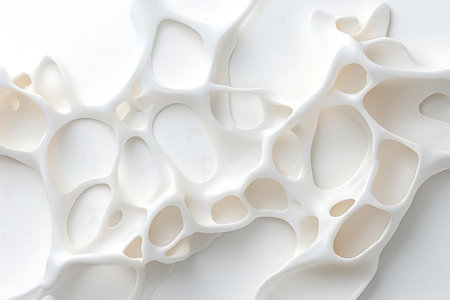 Explore this abstract image featuring organic white forms and smooth textures, perfect for modern design projects and creative applications.の写真素材