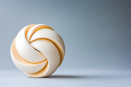 This stunning abstract sculpture features soft curves and smooth colors, capturing modern design elegance. Perfect for minimalist decor or artistic displays.の写真素材