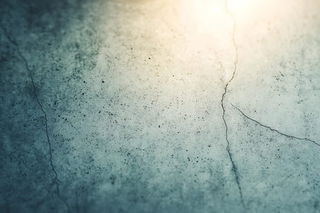 This abstract image features a gray concrete surface with subtle cracks and soft lighting. It serves as a versatile background for various creative projects.の写真素材