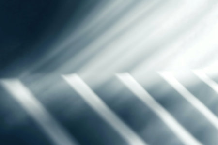 This abstract background features ethereal light rays with soft gradients, creating a serene...