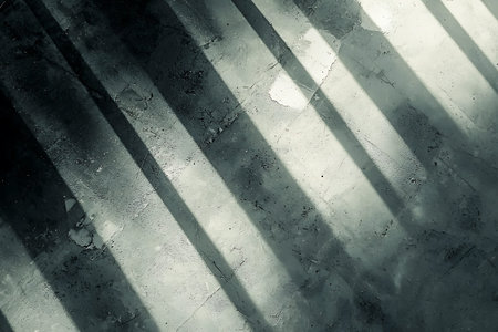 This image features abstract shadows casting patterns on a textured surface, showcasing striking...