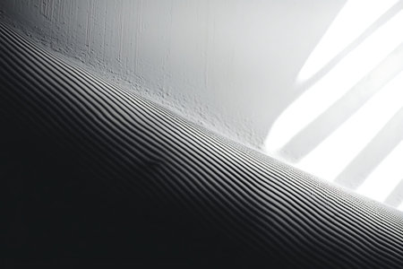 Captivating abstract image showcasing a textured wall illuminated by soft light, enhancing subtle...