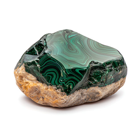 This stunning malachite stone showcases vibrant green hues and intricate vein patterns, making it a...