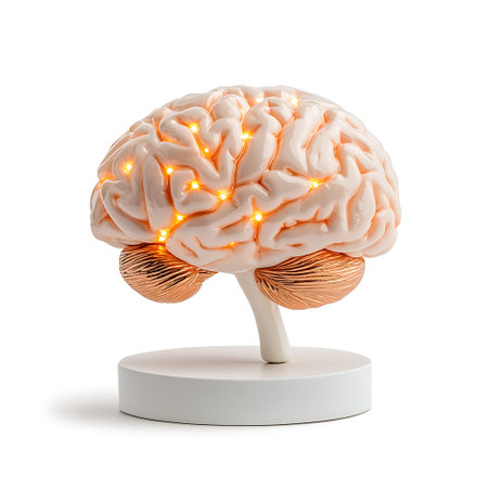 This unique lamp design features a creative brain shape with glowing neurons, showcasing modern...