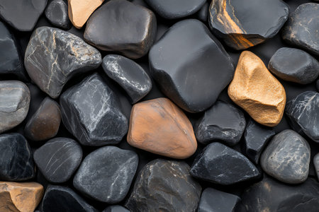Discover a captivating collection of smooth pebbles and various rock styles showcasing natural...