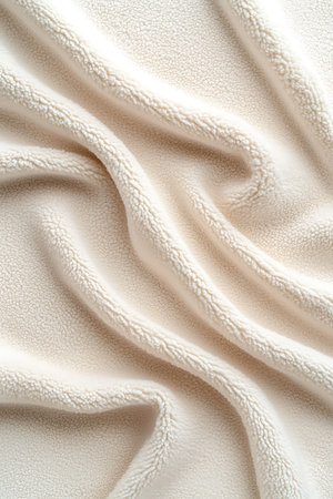 This image features a soft, textured fabric in a soothing cream color. The elegant ripples and...