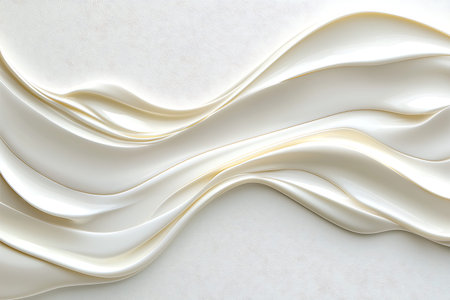 This image showcases an elegant, flowing white fabric texture characterized by graceful waves. The...