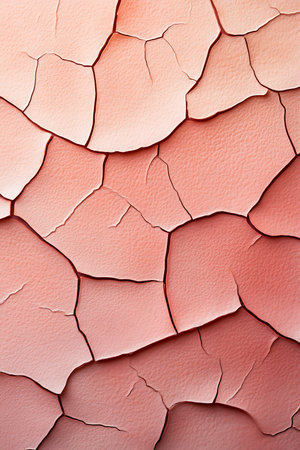 This image showcases a unique, cracked pink surface texture, ideal for various artistic and design...