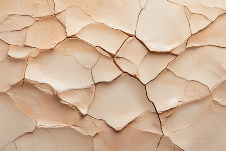 Textured cracked surface in soft earthy tones, showcasing natural beauty and intricate details....