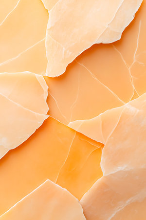 This image showcases a collection of smooth orange stone tiles arranged beautifully, perfect for design and decorative purposes in various settings.の写真素材