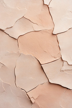 Detailed view of textured surface featuring cracked earthy tones, perfect for modern design...