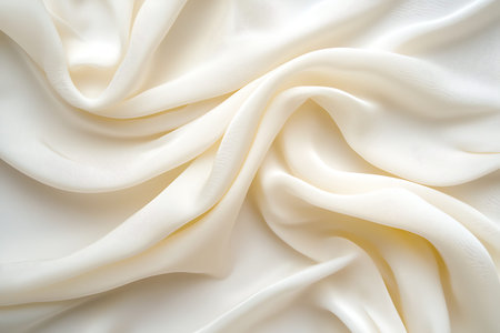 Experience the beauty of soft, white fabric that flows gracefully with elegant texture, perfect for...