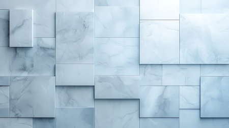 Smooth light blue marble tiles arranged in a stylish layout. Ideal for modern interiors seeking...