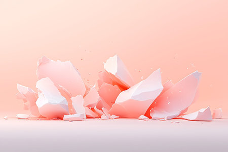This image showcases abstract petals scattered across a soft pastel background, creating an elegant...