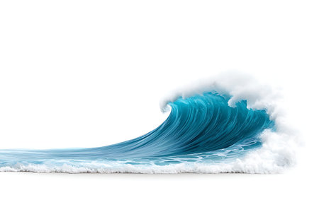 A stunning ocean wave captured in motion, showcasing vibrant turquoise colors and white foam,...