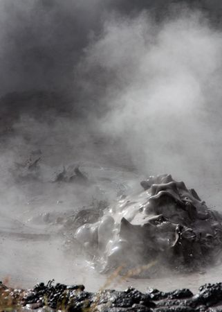 Boiling mud taken at thermal pools near Rotorua, New Zealandの写真素材