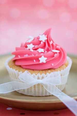 Pink cupcakeの写真素材