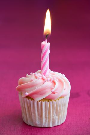 Mini birthday cupcake の写真素材