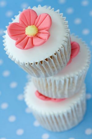 Cupcake tower viewed from aboveの写真素材