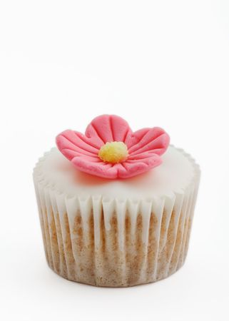 Pink flower cupcake の写真素材