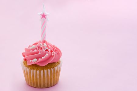 Mini birthday cupcake の写真素材