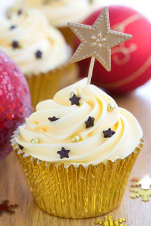 Christmas cupcakeの写真素材
