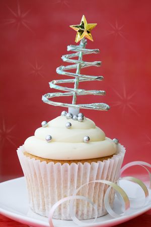 Christmas cupcakeの写真素材