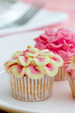 Mini flower cupcakesの写真素材