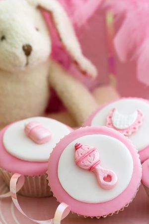 Cupcakes for a baby showerの写真素材
