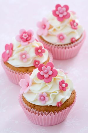 Flower cupcakesの写真素材