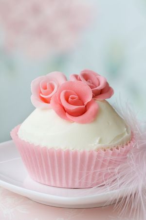 Rose cupcakeの写真素材