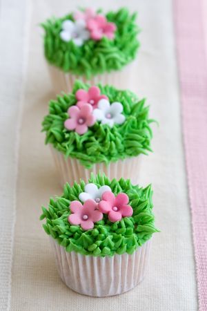 Flower garden cupcakesの写真素材