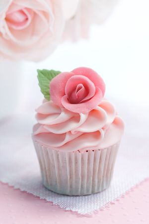 Rose cupcakeの写真素材