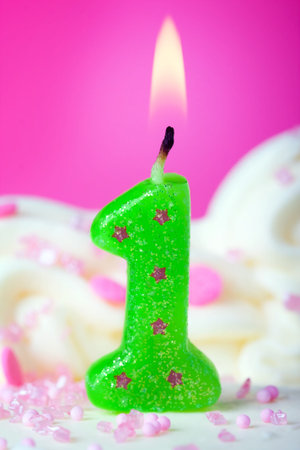 First birthday candleの写真素材