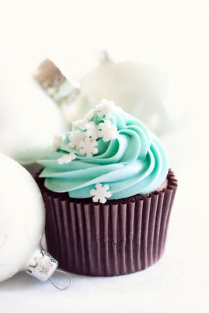 Christmas cupcakeの写真素材
