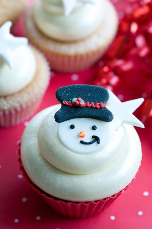 Christmas cupcakeの写真素材