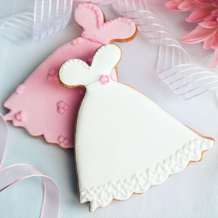 Wedding dress cookiesの写真素材