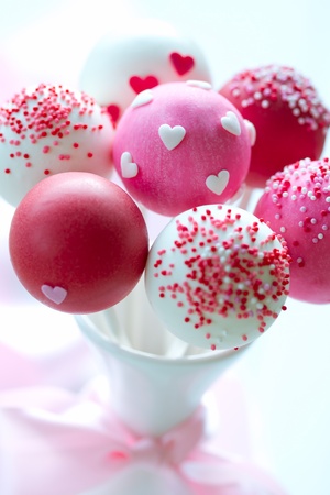 Valentine cake popsの写真素材