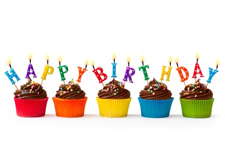 Birthday cupakesの写真素材