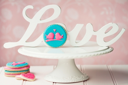 Lovebird cookiesの写真素材