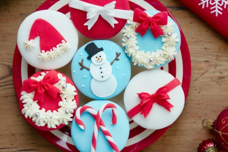 Christmas cupcakesの写真素材
