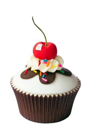 Cherry cupcakeの写真素材