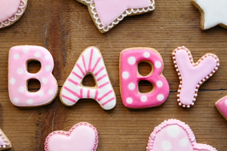 Baby shower cookiesの写真素材