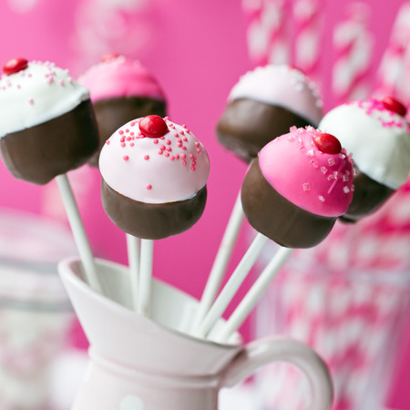 Cupcake cake pops at a party tableの写真素材