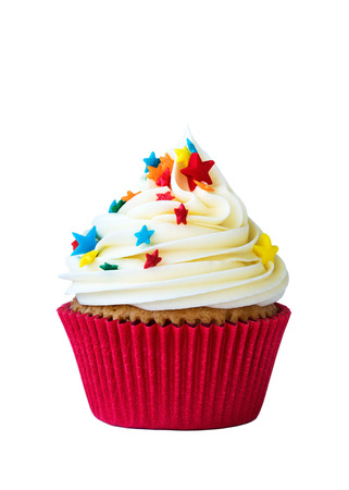 Cupcake isolated on whiteの写真素材