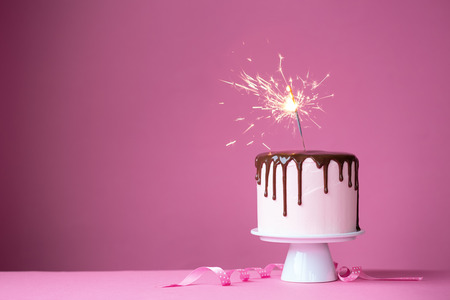 Cake decorated with a sparkler