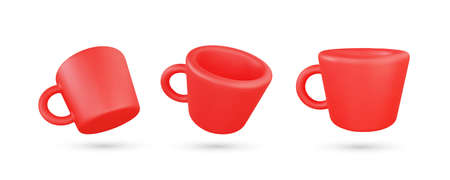 Realistic 3d coffee cup vector object illustrationのイラスト素材