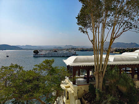 Water palaces in Udaipur, Indiaの写真素材