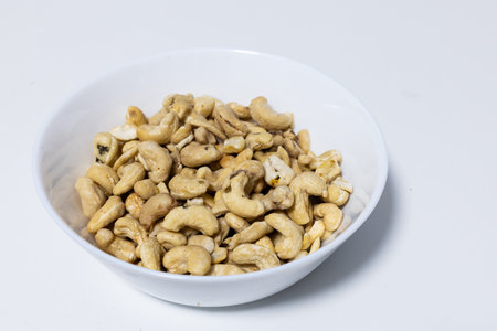 klass b Cashew nuts into white bowlの写真素材