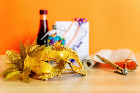 Purim celebration concept (jewish carnival holiday). selective focusの写真素材